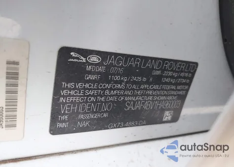 2017 Jaguar Xe 35T R-Sport from USA, damaged, VIN SAJAF4BV1HA960003